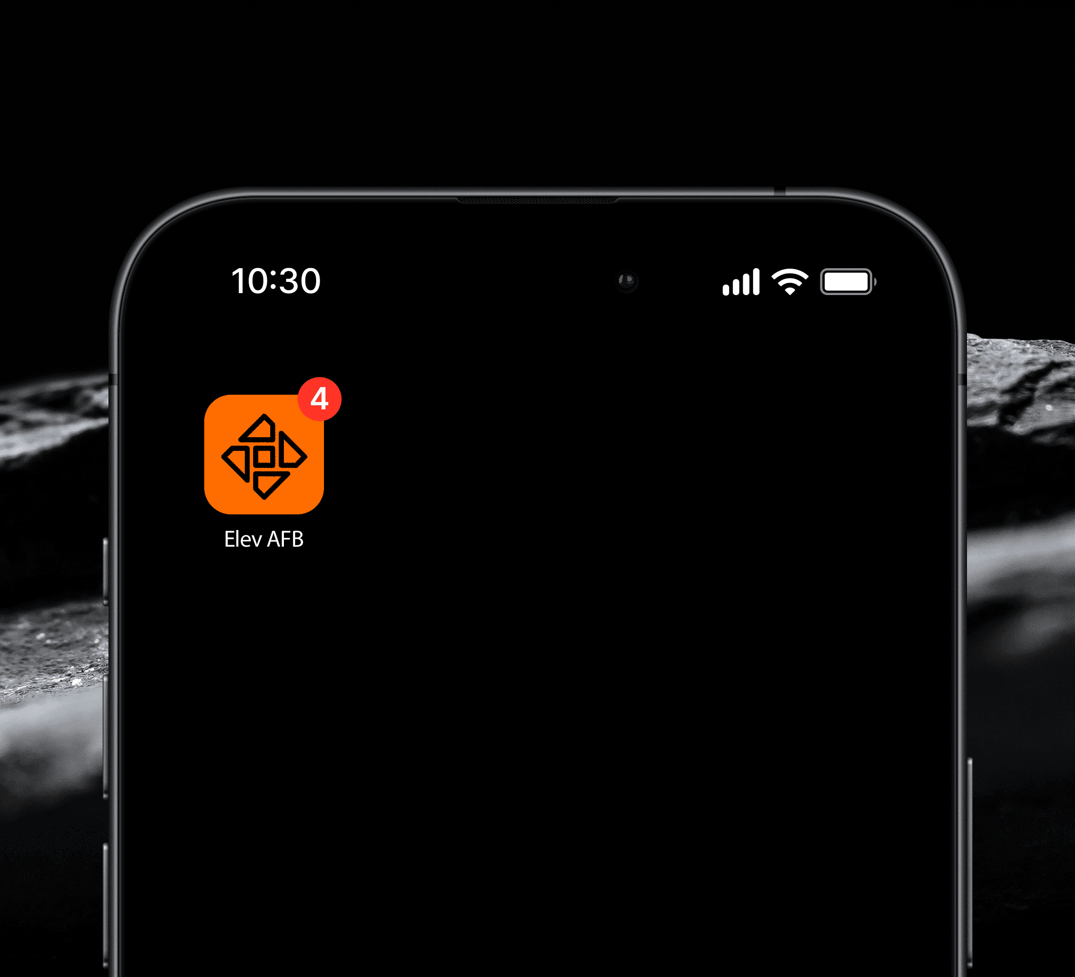 Ícone do app Elev na tela inicial de um smartphone